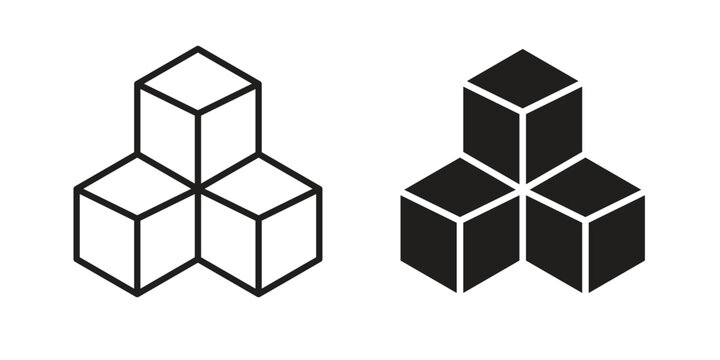 Cubes icon in editable style. Vector icon graphics