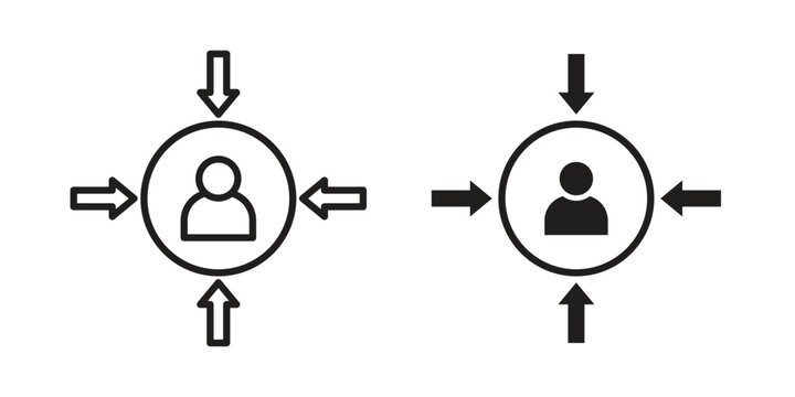 Customer centricity icon in editable style. Vector icon graphics