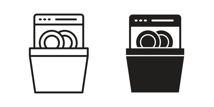 Dishwasher icon in editable style. Vector icon graphics