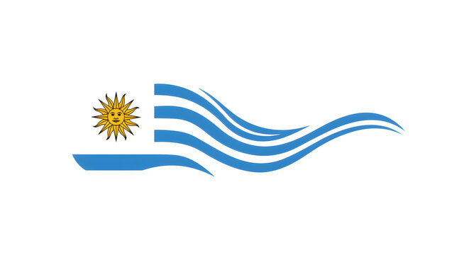 Uruguay National Flag: The national flag of Uruguay, a symbol of freedom, features sun with face and blue and white stripes that represents the nation's identity and heritage.