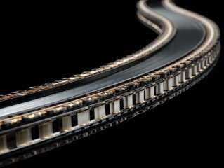 Naklejka premium conveyor belt segment isolated on a transparent background ar 43