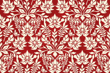 Ethnic ikat seamless pattern.Damask pattern. folk embroidery,bohemian style,aztec geometric art print.ethnic ikat abstract art.Seamless fabric. Ikat design for fabric, carpet, wallpaper, clothing.	