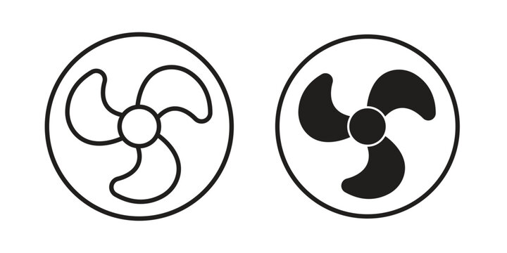 Fan icon in editable style. Vector icon graphics