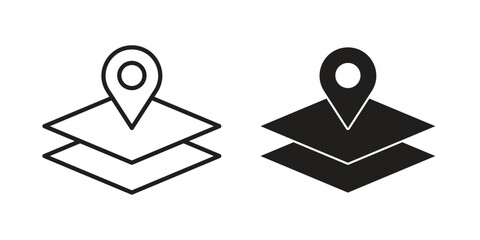 Land layer location icon in editable style. Vector icon graphics © Oliver