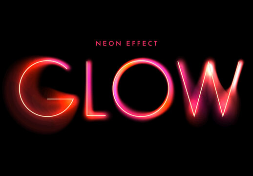 Outline Neon Glow Text Effect
