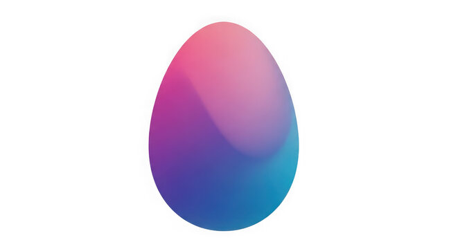 Colorful gradient egg shape on white background