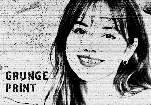Scratched Grunge Print Photo Effect