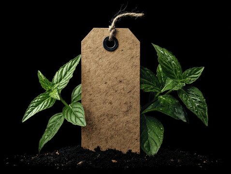 plant label tag isolated on a transparent background ar 43