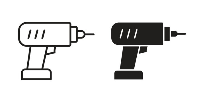 Power drill icon in editable style. Vector icon graphics