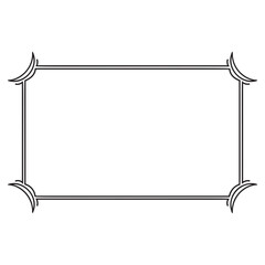 Vintage Decorative Frame Border with Ornamental Corners Vector Illustration