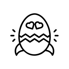 Easter egg with hearts launching into space, joyful and whimsical design, copy space