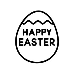 Easter egg with "Happy Easter" message, cheerful and festive design, perfect for greetings, copy space