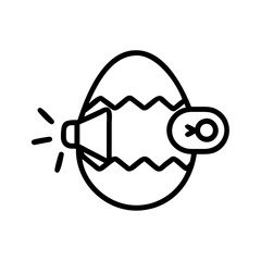 Easter egg with speaker, unique marketing concept, creative and playful design, copy space