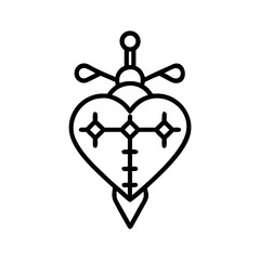 Handmade heart decoration with decorative elements, creative and charming design, perfect for crafts, copy space