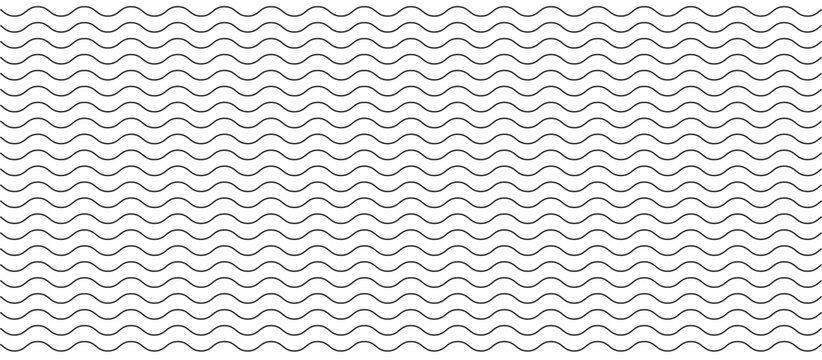 Waves line set. Wave ornament pattern.  Wave thin line background. Vector illustration
