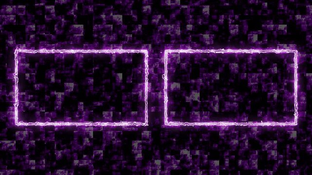 YouTube End Screen Purple Glitch Background with Pixel Noise Overlay Loop
