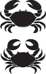 Black crab silhouette vector illustration isolated on white background