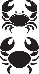 Black crab silhouette vector illustration isolated on white background