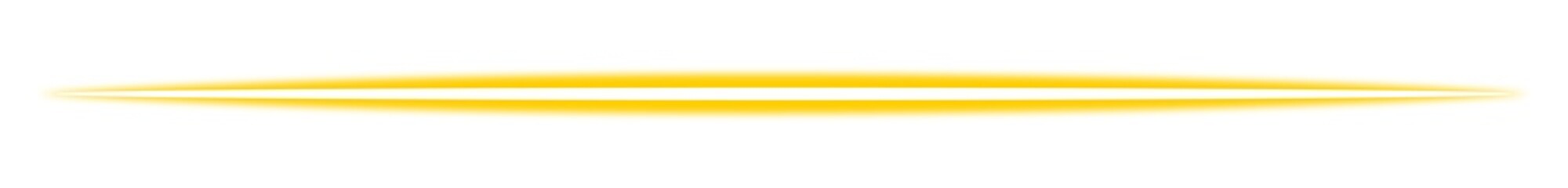 Glowing Laser Beams. Horizontal yellow light rays on transparent background. png