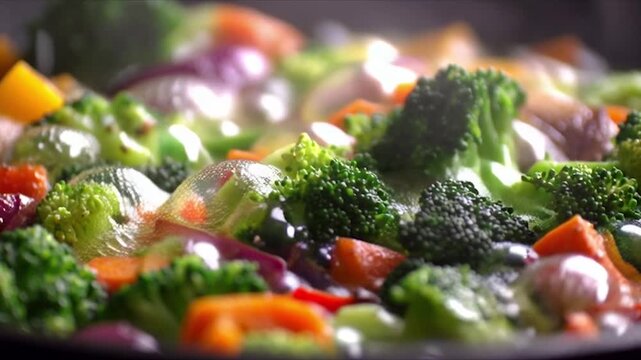 Colorful Steamed Vegetables - A Healthy and Vibrant Dish.