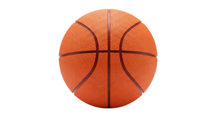 Obraz premium Orange basketball isolated PNG on transparent background, sports equipment for basketball games and athletic training