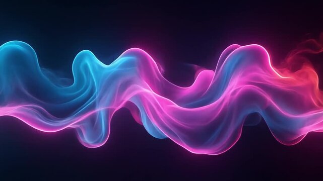 vaporous neon plume cyan, magenta, electric blue rolling and curling like dissipating scifi smoke