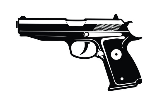 cz 75 silhouette line art vector illustration