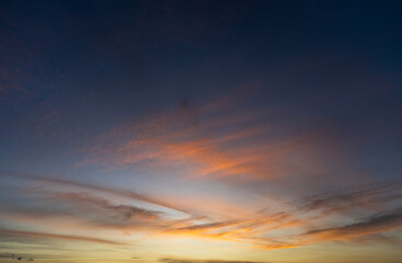 Beautiful colorful sunset with orange clouds. Sky background.