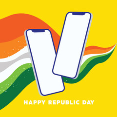 Expressive characters bring life to Happy Republic Day scenes.