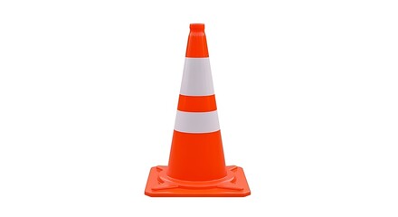 Traffic cone standing isolated