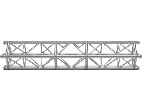 A gray metal truss structure on a white background