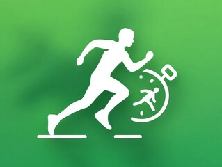 Runner sprinting with stopwatch concept of speed and timing