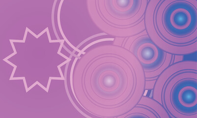 Bright Abstract Purple Circles Background With Rings and Starburst Accent for Modern Design