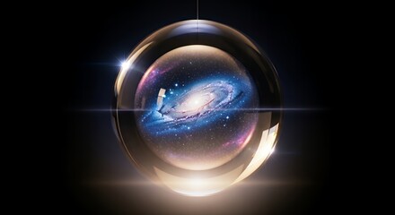 Captivating luminous sphere enclosing a vibrant spiral galaxy in deep space
