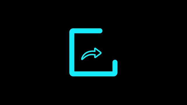 Cyan Outlined Square With Small Dot Inside On animated Black Background frame