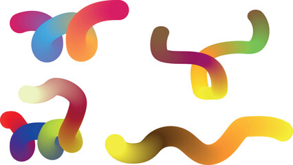 Obraz premium Vibrant multicolored abstract shapes on white background