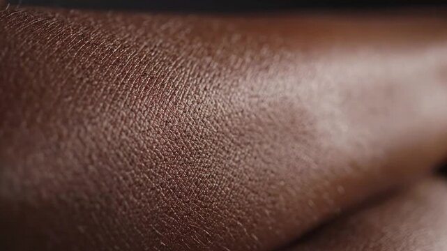 Close-up view of skin texture highlighting details in a natural light setting in an indoor location during the day