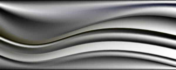 abstract metallic waves on black background