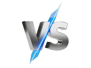 A stylized vs logo with a blue pen nib isolated on transparent background