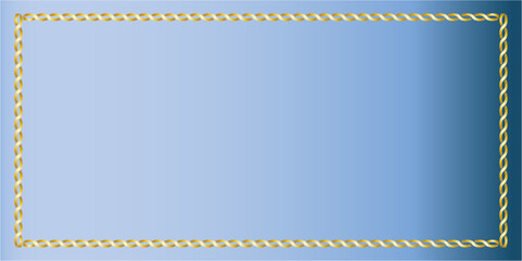 Luxurious Golden Twisted Border on a Serene Blue Gradient Backdrop, Perfect for Invitations and Certificates