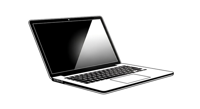 Modern Vector Laptop Minimalist Computing Graphic