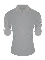Grey long sleeve t shirt. vector illustration