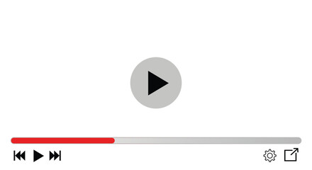 Blank video player interface template with play button progress bar icons multimedia stream © MD kibriya Ahamed 