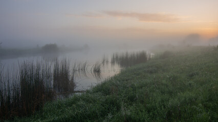 morning mist over the river