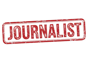 A red stamp with the word journalist on it isolated on transparent background