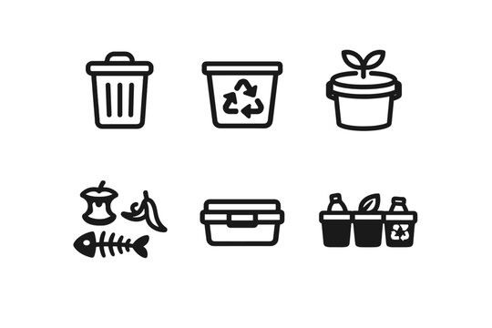 Vector food labels simple generation scalable image numbers container icon no waste