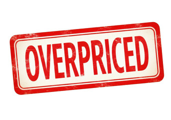 Overpriced stamp isolated on transparent background