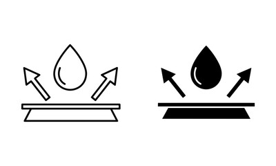Fototapeta premium Water Resistant Protection Icon Vector. Waterproof Surface Symbol