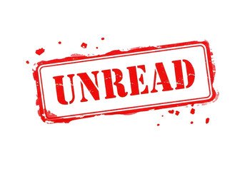 Unread stamp isolated on transparent background