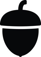 Fototapeta premium acorn silhouette vector illustration on transparent background